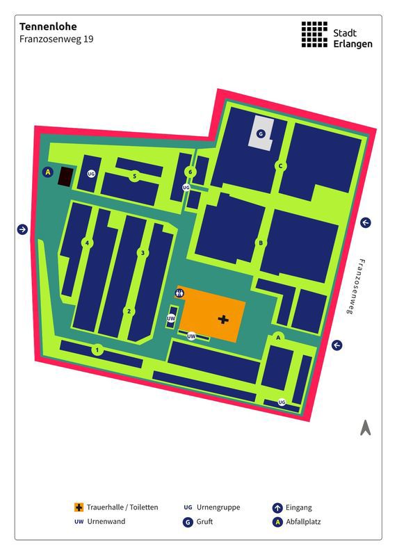 Übersichtsplan Friedhof Tennenlohe