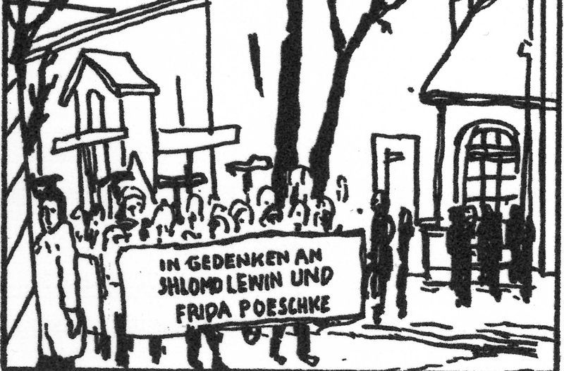 Schwarz-weiß Zeichnung. 