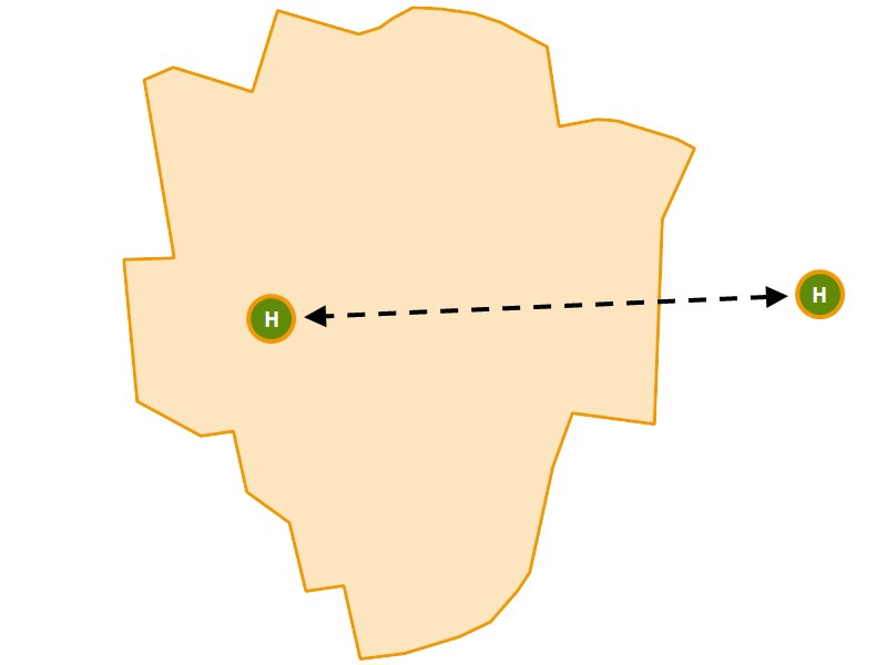 Grafik kostenloser ÖPNV Fahrt von außerhalb in den Innenstadtbereich