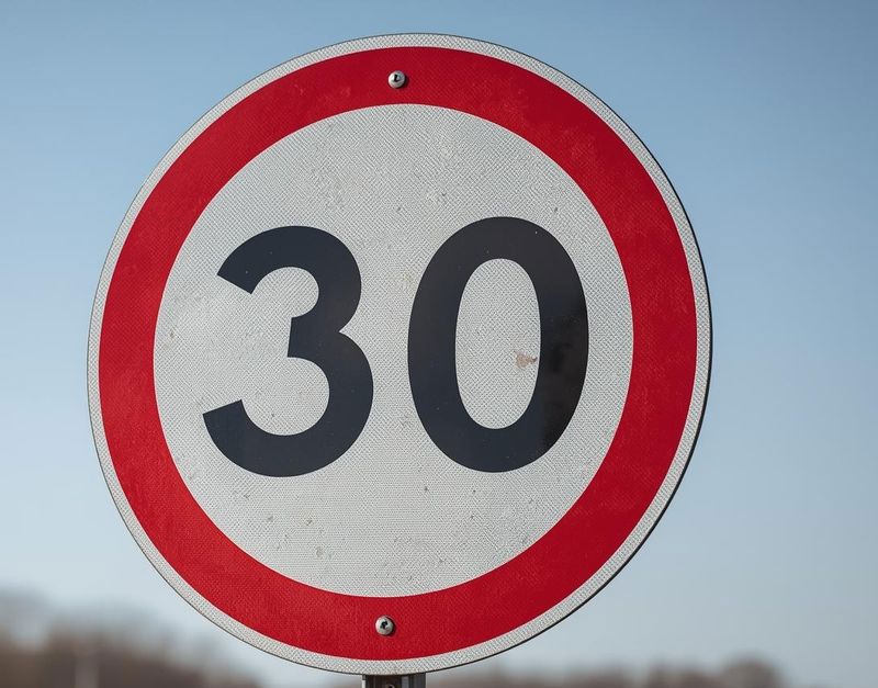 Verkehrszeichen mit Geschwindigkeit 30.
