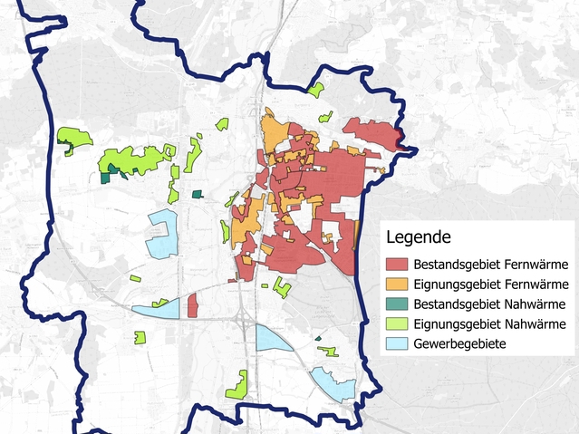 Eignungsgebiete für Wärmenetze aus dem Kommunalen Wärmeplan