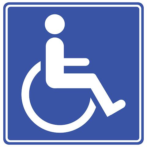 Barrier-free wheelchair symbol