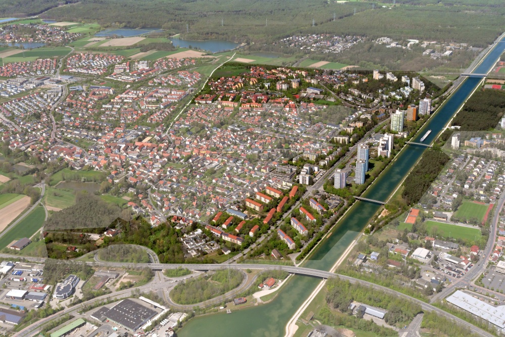 Abbildung 2: Stadterneuerungsgebiet Büchenbach-Nord (Foto Hajo Dietz, Nürnberg Luftbild).