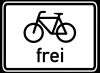 Schild Radverkehr frei