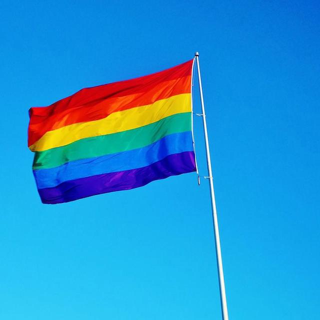 Rainbow flag as a symbol of acceptance and tolerance.
