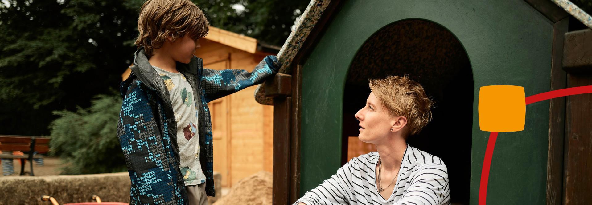 Teacher with a child.