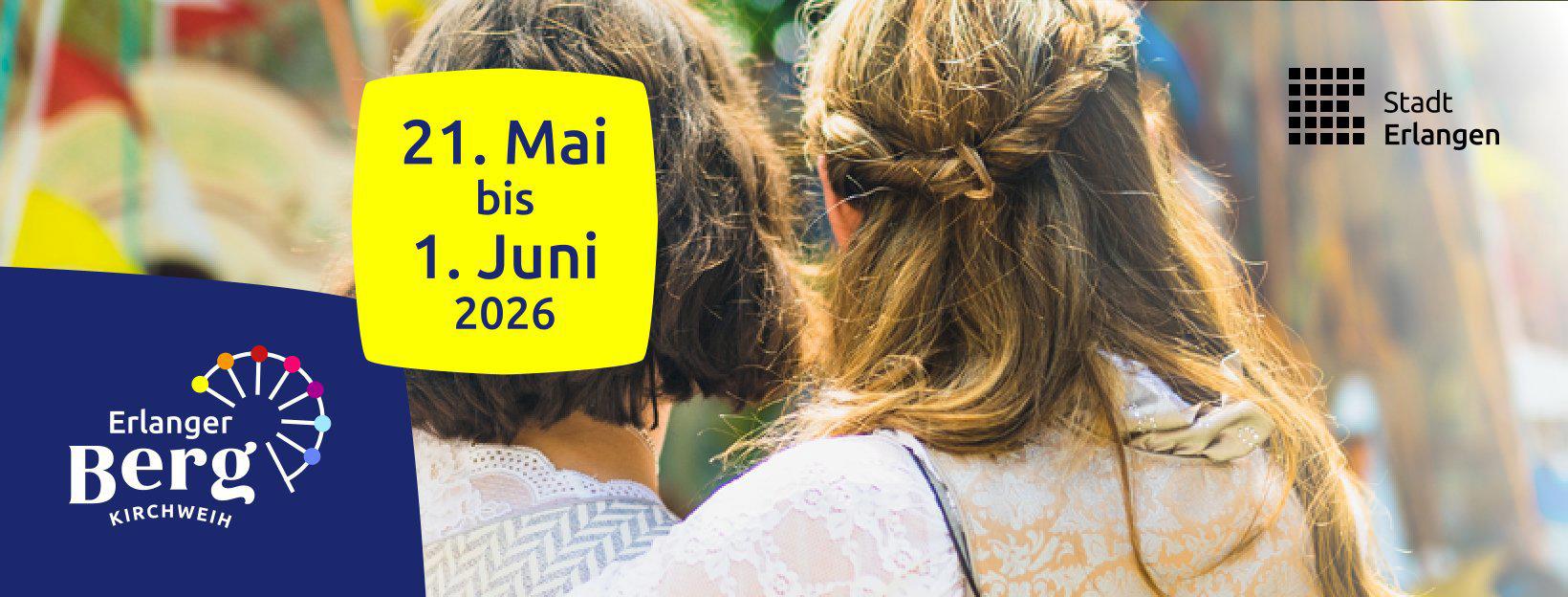 Erlangen Bergkirchweih: festival grounds with people.